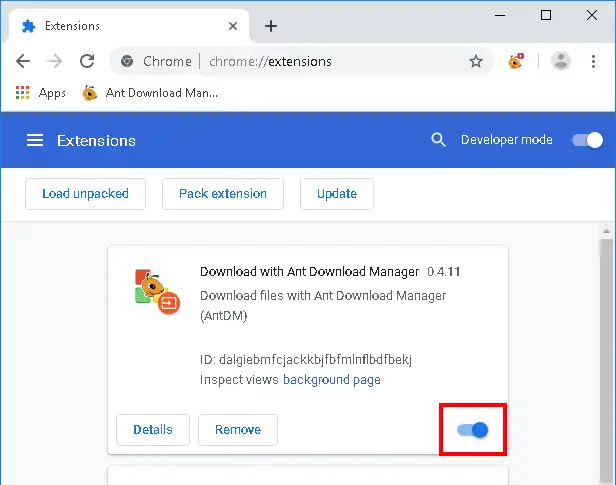 How to install Ant Download Manager (Download with Ant Download Manager) extension to Chrome. Step #3.