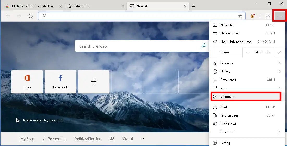 How to install Ant Download Manager (AntDM) addon to Microsoft EDGE Browser. Step #1.