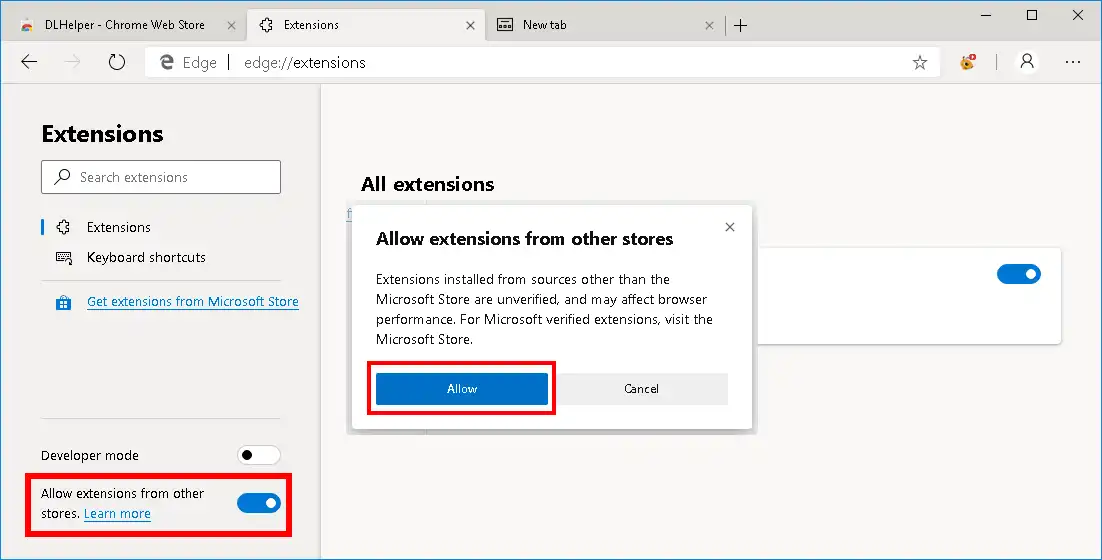 How to install Ant Download Manager (AntDM) addon to Microsoft EDGE Browser. Step #2.