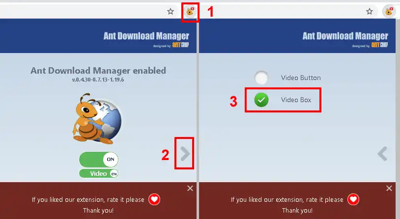 Ant Download Manager (AntDM) - switch from Video Button to Video Box